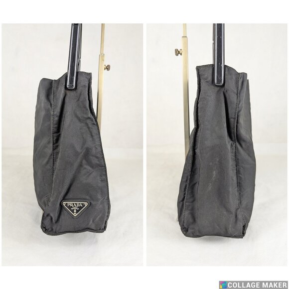 Authentic PRADA Black Nylon Shoulder Bag Top Handle Bag Made in Italy - Picture 5 of 10